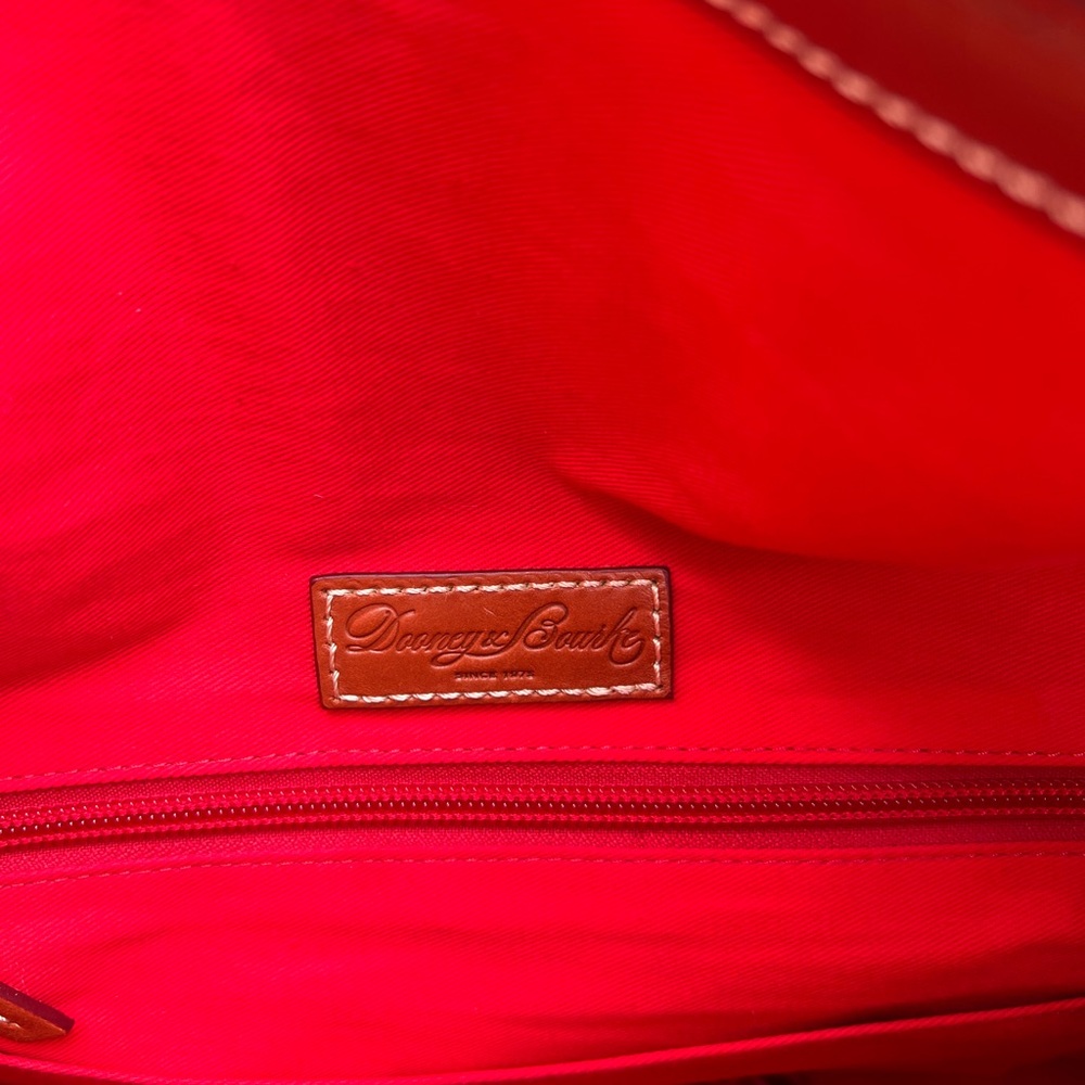 Dooney & Bourke Zip Sac BLACK & BROWN Pebbled Leather - Picture 3 of 4